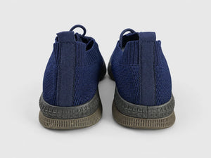 Navy Knit Sneakers back view