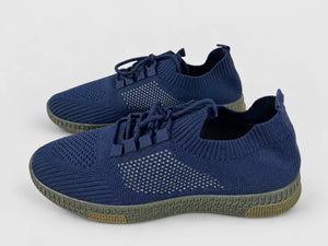 Navy Knit Sneakers pair front view